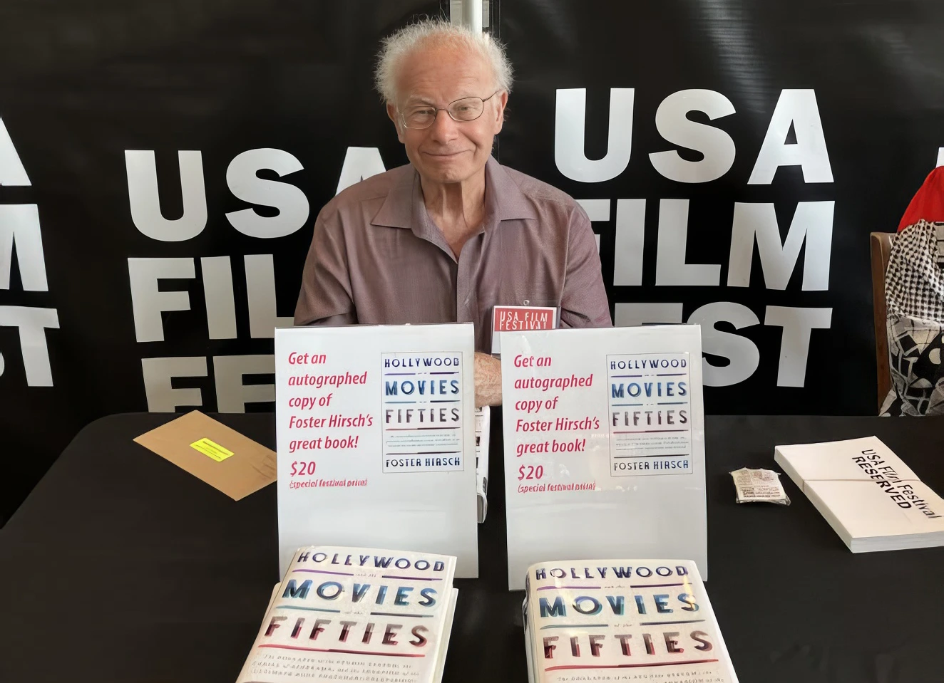 Foster Hirsch at the 2025 USA Film Festival at the Angelika Film Center, Dallas, TX